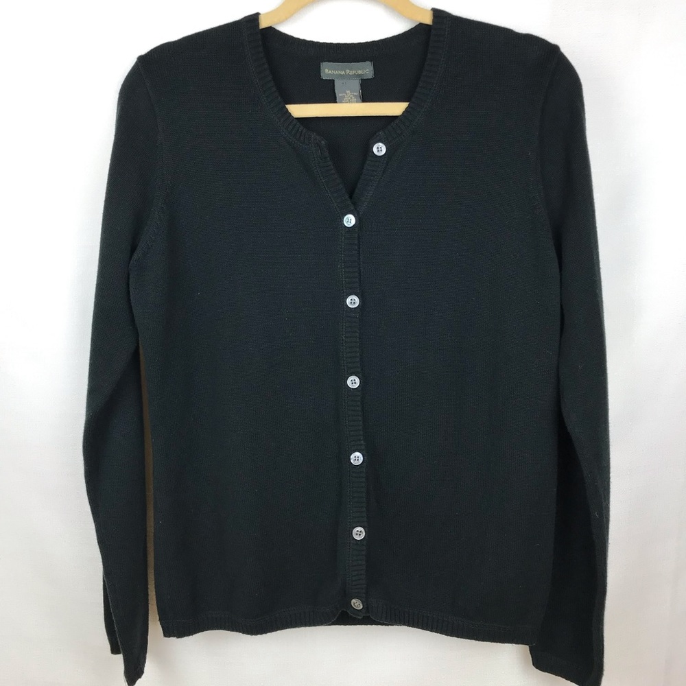 Banana Republic black button-down cardigan